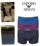 3 MENS EMPORIO ARMANI BOXERSHORTS / TRUNKS PURPLE/BLUE/NAVY